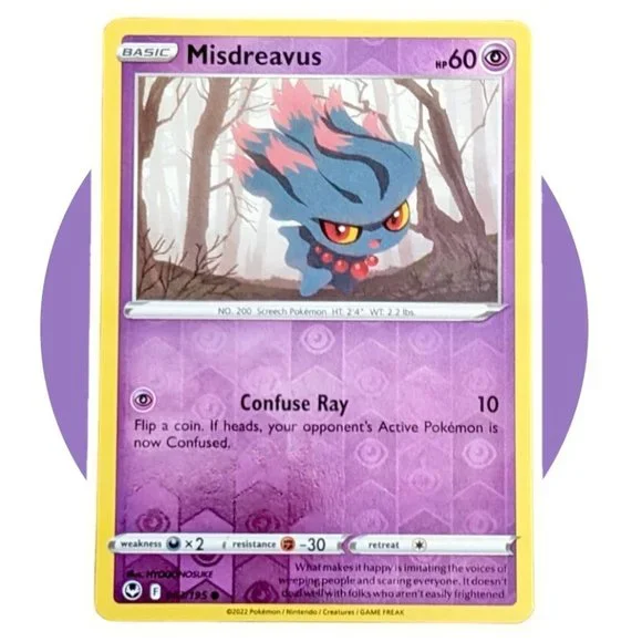 Pokemon | Toys | Silver Tempest Pokemon Card C17 Misdreavus 63195 Reverse  Holo | Poshmark